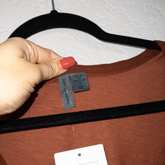 NWT Left of Center x Anthropologie Brown Button Back‎ Tunic Top Size XS - Picture 7 of 10